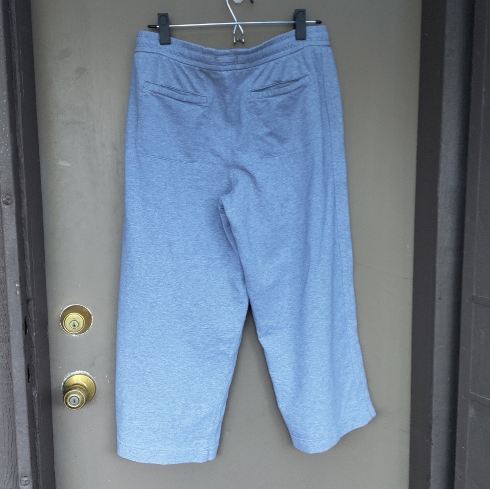 Athleta Farallon Heathered Light Blue Wide Leg Pants - Picture 6 of 8